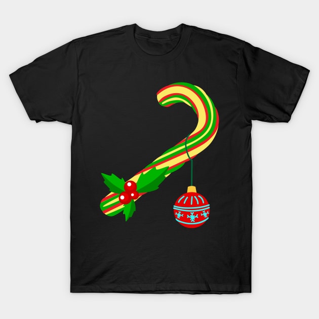 Candy Cane Design T-Shirt by holidaystore